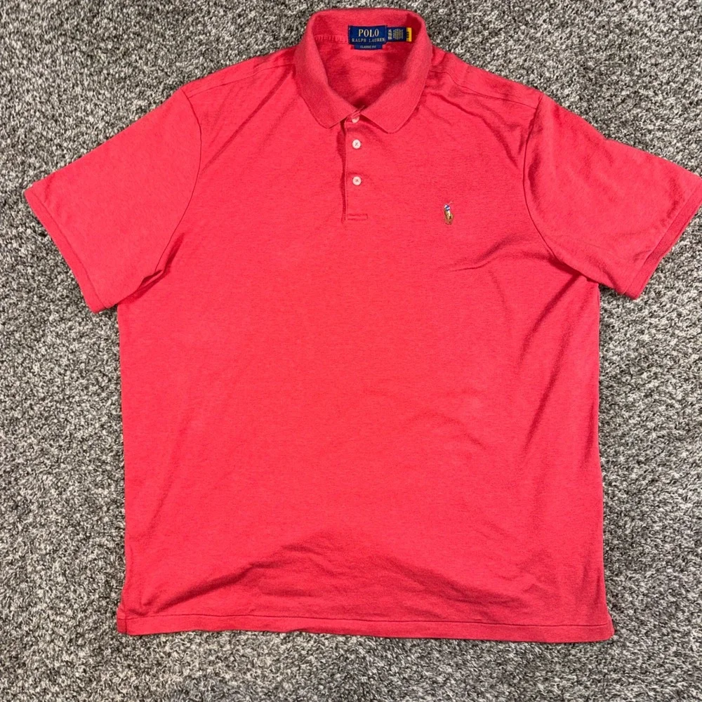 Polo Ralph Lauren Mens XL Classic Fit Red Short Sleeve Cotton Pony Polo Shirt